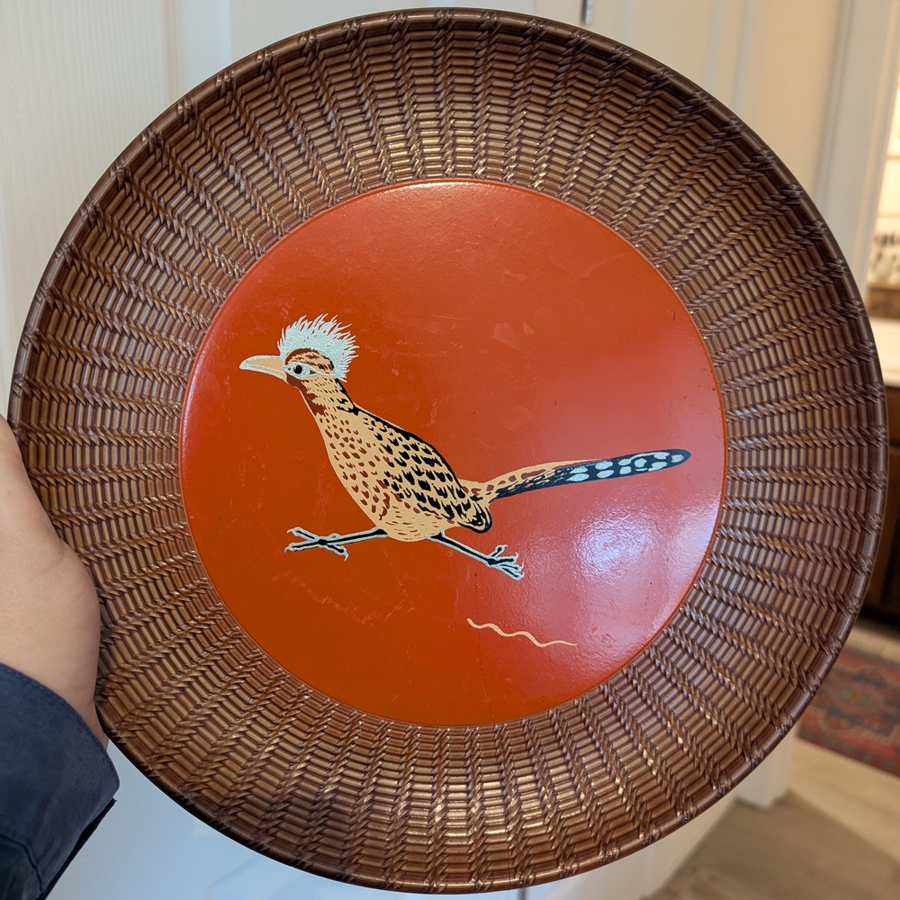 Vintage MCM Western Roadrunner Tray